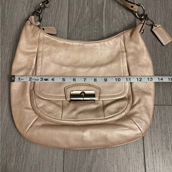 Coach Kristen purse handbag in beautiful pebbled leather. Pearlescent in EUC. - Picture 13 of 15